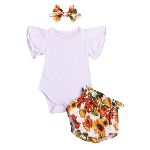 Baby Girl Outfits Summer Newborn 3Pcs Baby Girl