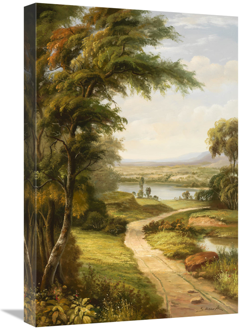 Global Gallery GCS-132547-1624-142 16 x 24 in. Lakeside Stroll Art Pri