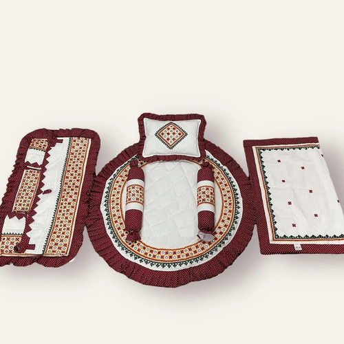 6 Items Embroidery Work Bedding Set