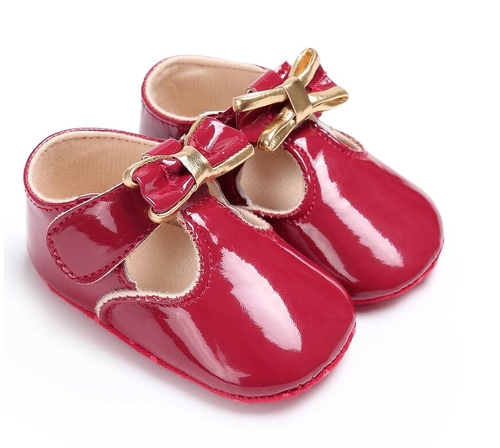 New Bright PU leather baby moccasins shoes T bar