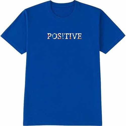 ROUND NECK HALF SLEEVES "POSITIVE" PRINTED TSHIRT FOR MEN (Size-XL)
