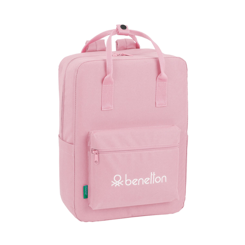 Rucksack with Upper Handle and Compartments Benetton Pink Pink 27 x 38