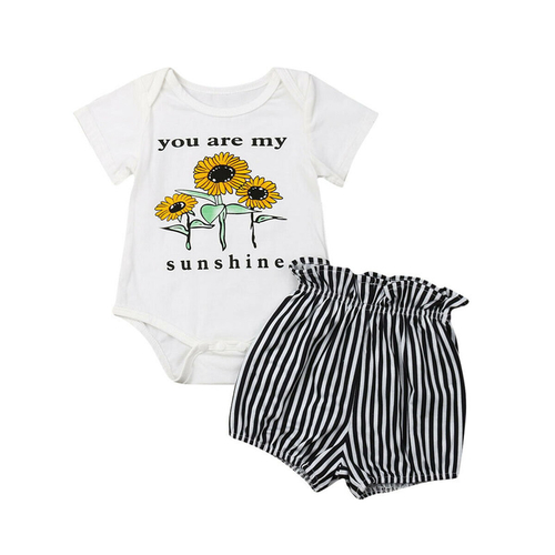 Toddler Kids Baby Girls Sunflower Tops Romper