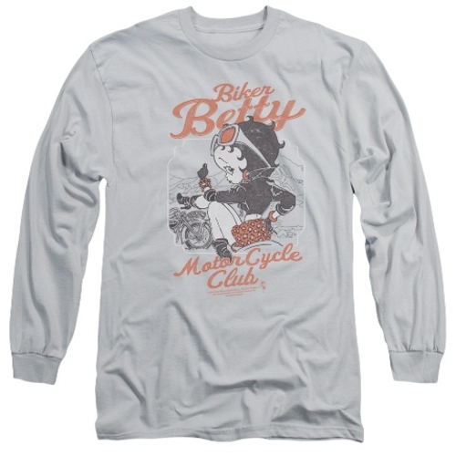 Trevco Boop-Bbmc - Long Sleeve Adult 18-1 Tee - Silver, Extra Larg