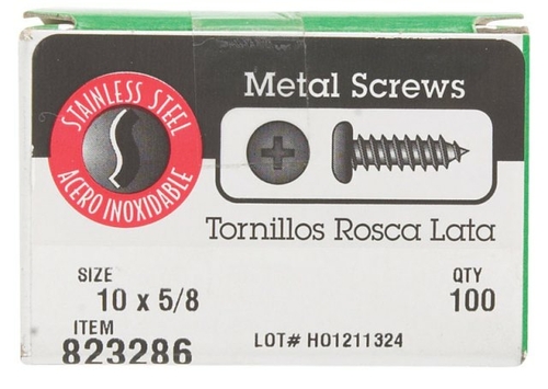 Hillman 823286 14 x 0.625 in. Hex Head Sheet Metal Screw  Stainless St