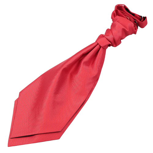 Solid Check Pre-Tied Ruche Cravat - Boys - Red