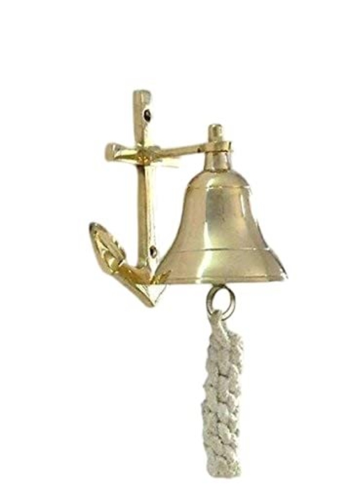 Brass Ship Bell with Anchor Bracket - Decor Door Bell-Home Decor