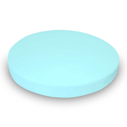 SheetWorld Fitted Round Crib Sheet - 100% Cotton Jersey - Solid Aqua,