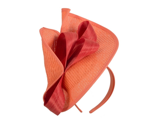 Large orange Fillies Collection racing fascinator with bow