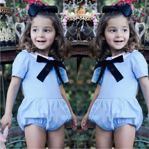 Cute Toddler Baby Girl Bodysuit Short Sleeve Peter