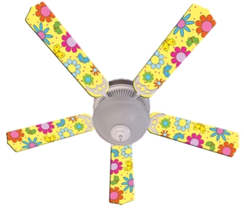 Ceiling Fan Designers 52FAN-IMA-FPBY Flower Power Butterflies Yellow C