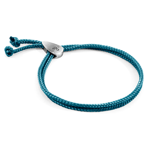 Ocean Blue Pembroke Silver and Rope Bracelet