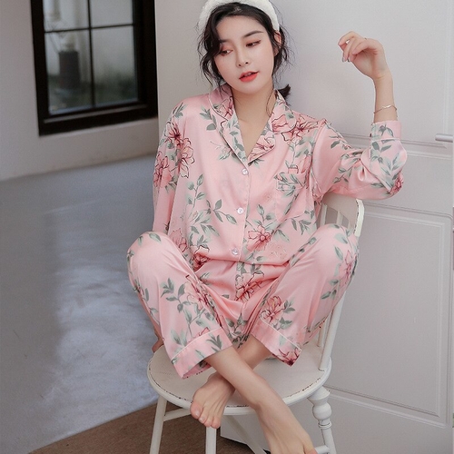 2019 New Long Sleeve Satin Sleepwear for