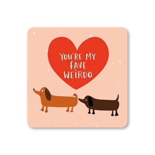 Fave Weirdo Sausage Dog Coaster (Pack of 6)