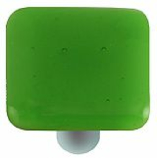 Hot Knobs HK1020-KA Light Green Square Glass Cabinet Knob - Aluminum P