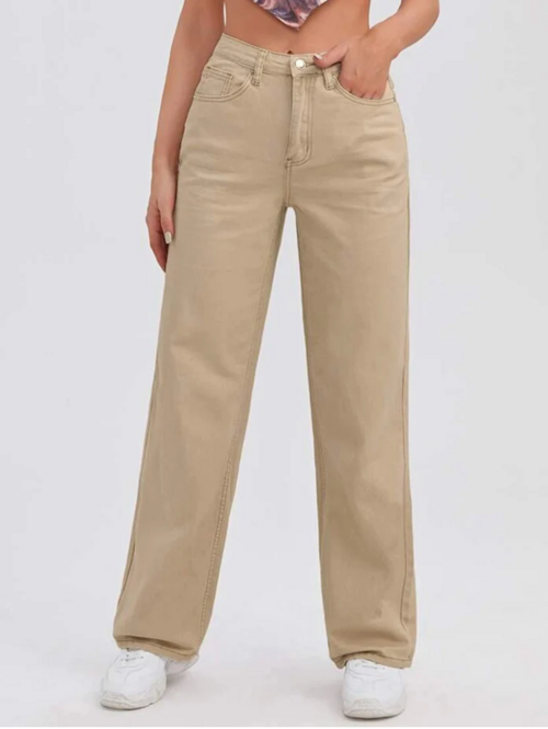 Women High Rise Denim Jeans(Size28)(Colorbeige)