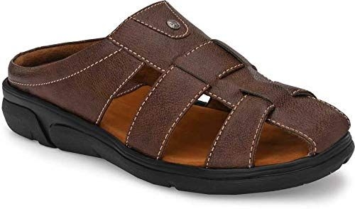 Men Slippers Luxury Comfort for Every Step (Size-UK-9) (Color-BROWN)