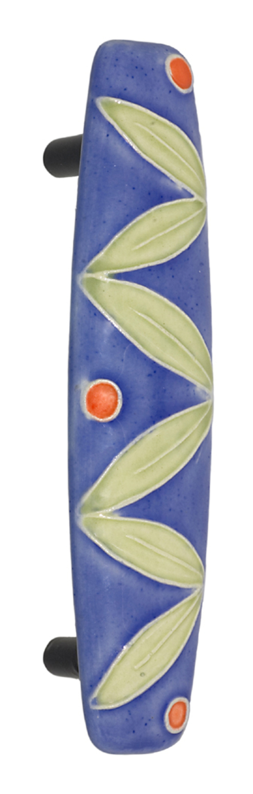 Acorn PPBYP Lg Pull Dk Blue with Leaves and 3 Berries