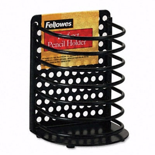 FELLOWES 22307 Perf-Ect Pencil Cup - Metal - 3 1-2 x 3 x 4 7-8 - Black