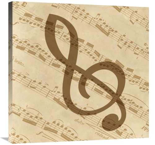 Global Gallery GCS-453949-3030-142 30 x 30 in. Music - Treble Clef Art