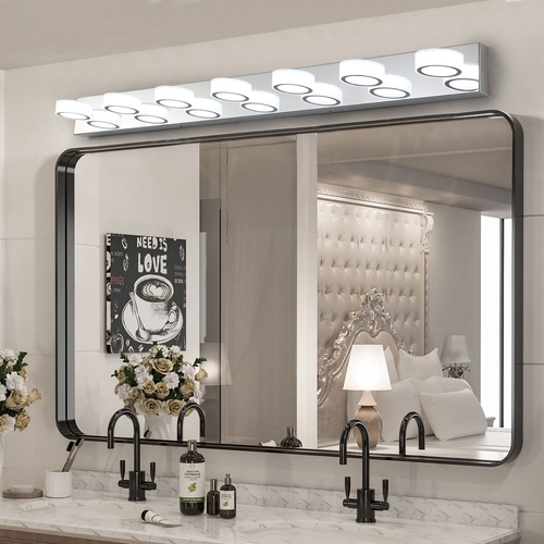 Modern 7-Light LED Vanity Light Fixture - Chrome Finish with Acrylic