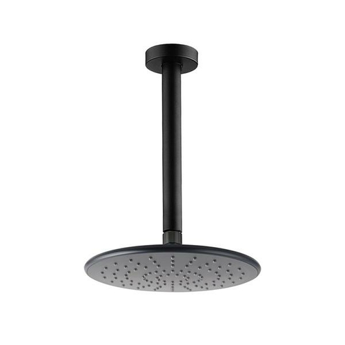 230 Mm 9 Inch Round Black Rainfall Shower Head Ceiling Shower Arm Set