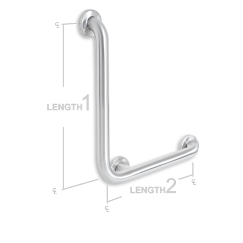 AJW UG3-K1632L 16 X 32 In. Concealed Snap Flange Left Grab Bar - Confi