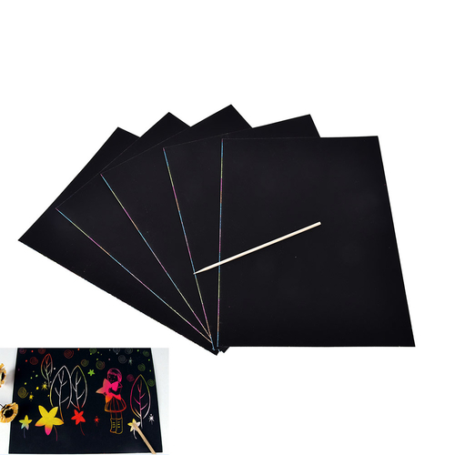 1Set 16K Colorful Scratch Sheets With Wooden Pen