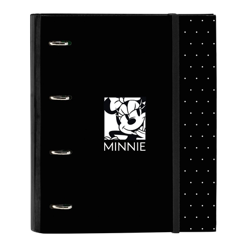 Ring binder Minnie Mouse Topitos A4 Black (27 x 32 x 3.5 cm) (35 mm)