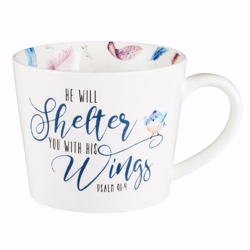 Christian Art Gifts 170735 He Will Shelter You Mug
