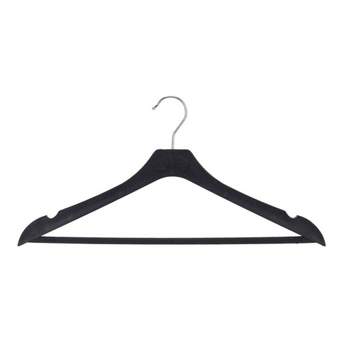 Set of Clothes Hangers 22 x 6 x 44 cm Black Plastic (3 pcs)