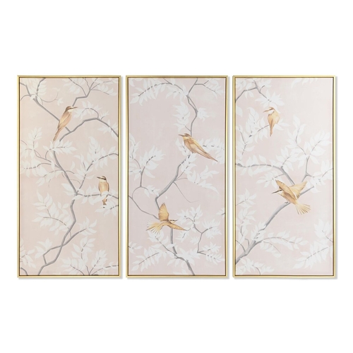 Painting DKD Home Decor 60 x 4 x 120 cm Oriental Birds (3 Pieces)