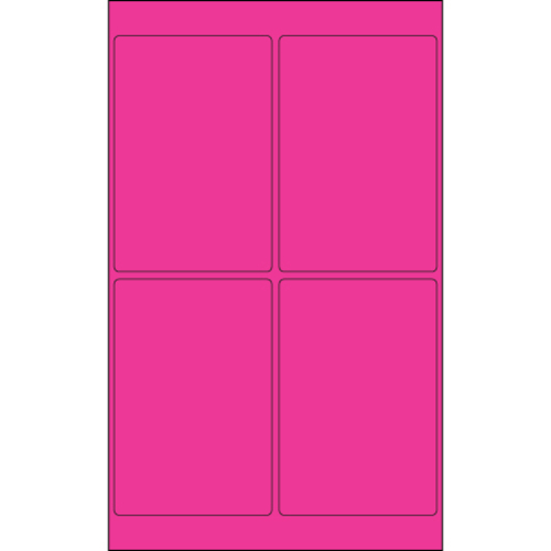 Tape Logic LL186PK 4 x 6 in. Fluorescent Pink Rectangle Laser Labels -