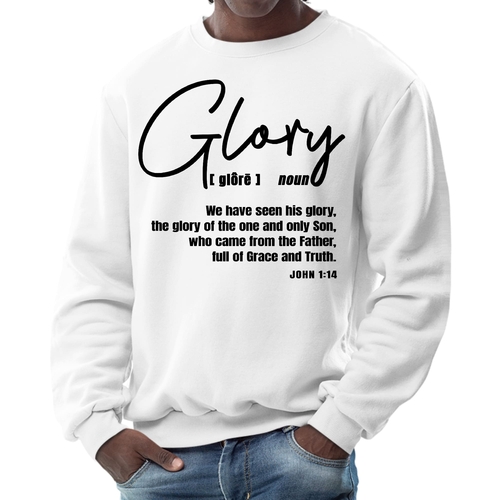 Mens Graphic Sweatshirt - Glory - Christian Inspiration - Black