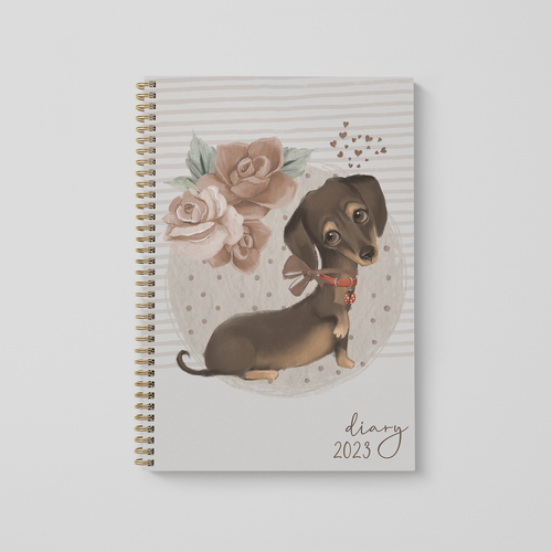 Painted Dachshund 12 Month Diary