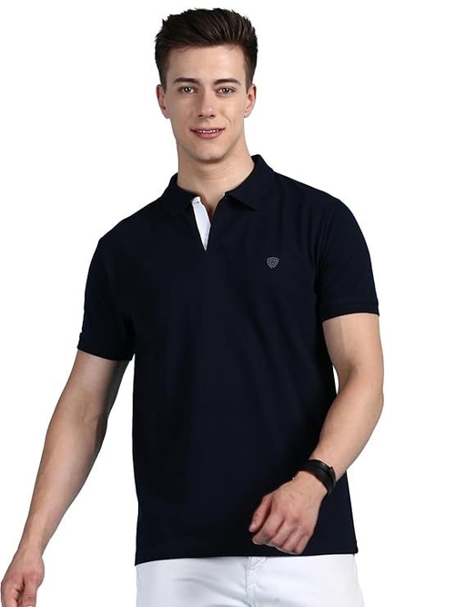 en's Regular Fit Polo Neck Half Sleeve Solid Casual T-Shirt | Polo