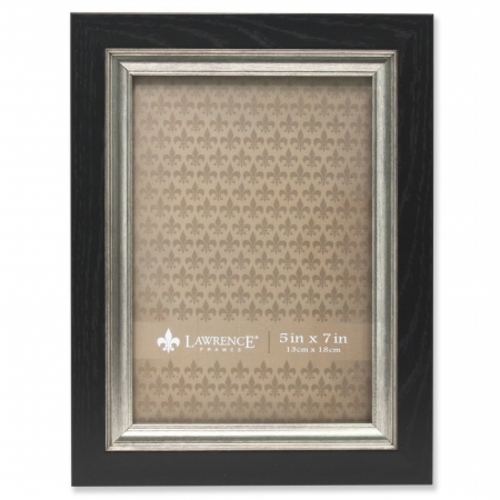 Burnished Composite Picture Frame - Black & Silver, 0.71 in.