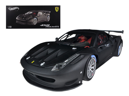 Ferrari 458 Italia GT2 Matt Black Elite Edition 1/18 Diecast Car Model