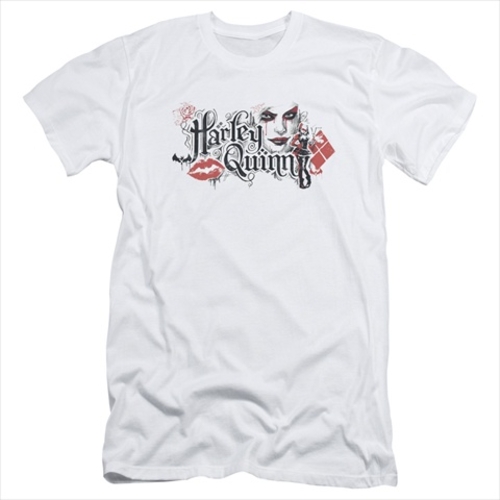 Batman Arkham Knight-Lips - Short Sleeve Adult 30-1 Tee, White - E