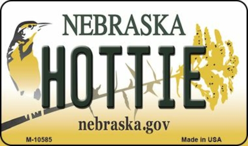 Smart Blonde M-10585 Hottie Nebraska State License Plate Magnet - 6 x 