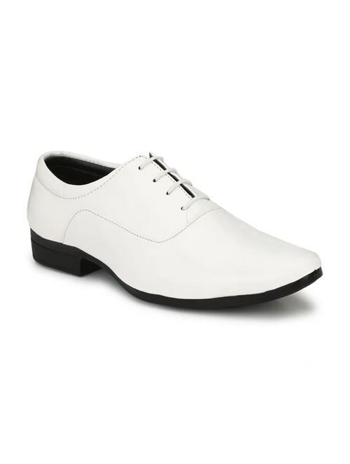 White Patent Leather Laceup Oxfords