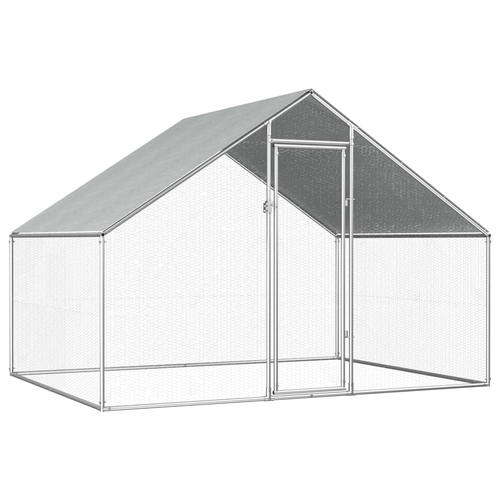 Outdoor Chicken Cage 9'x6.6'x6'3" Galvanized Steel