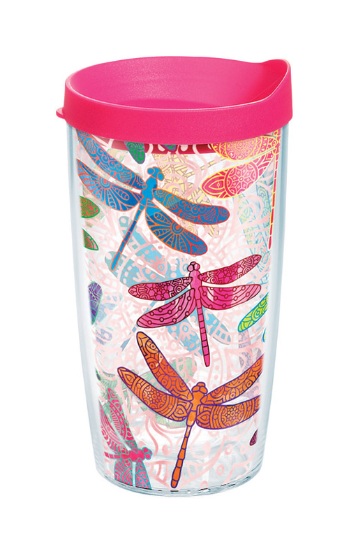 Tervis 6507081 Clear Tritan Dragonfly Mandala Tumbler with BPA Free&#4