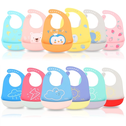 Baby Silicone Bibs Waterproof Feeding Baby Saliva