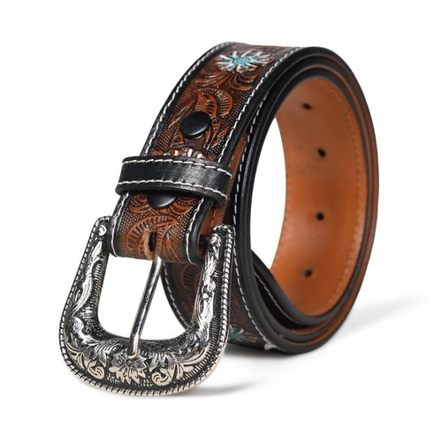 Antique Style Western Leather Belt