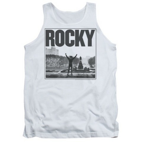 Trevco Mgm-Rocky-Top Of The Stairs Adult Tank Top, White - Large