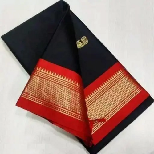 Women's Traditional Paithani Cotton Silk Sarees With Contrast Blouse