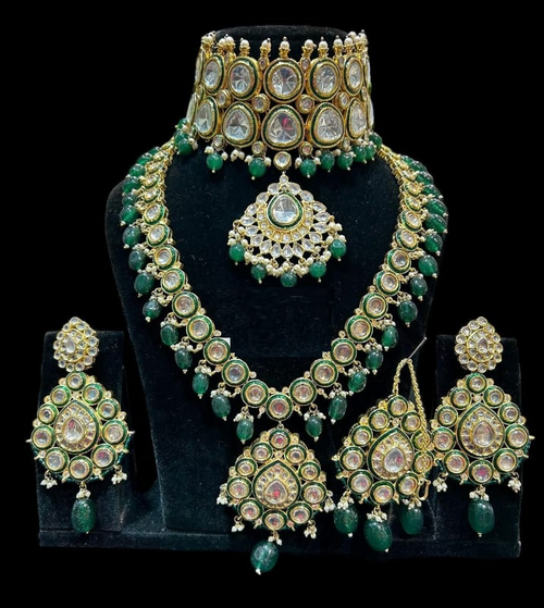 Alloy Gold-plated Drak Green Jewel Set