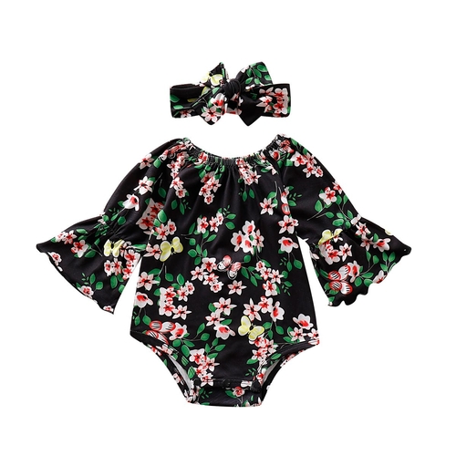 0 24M Newly Infant Kids Baby Girls Bodysuits