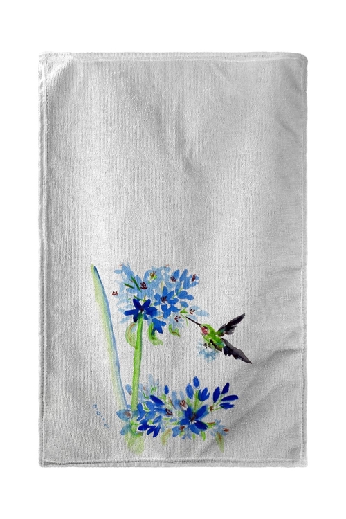 Betsy Drake BT808 30 x 50 in. Hummingbird & Blue Flower Beach Towel